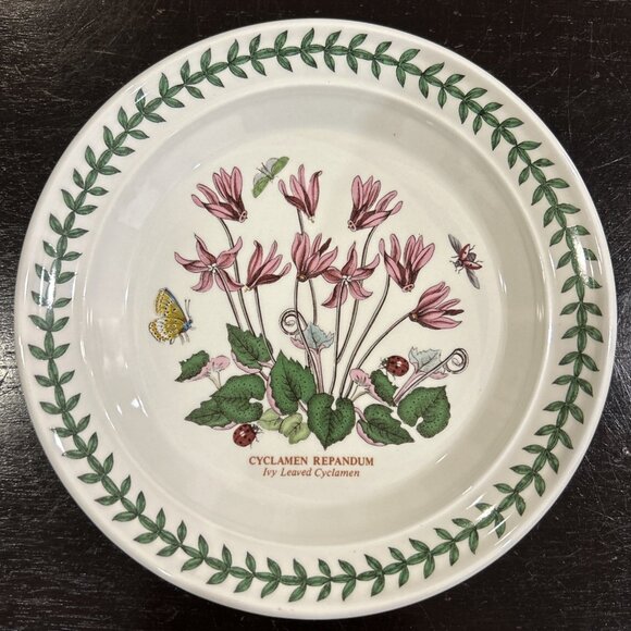 Portmeirion Botanic Garden Cyclamen Repandum Ivy Bread Plate 7 1/4" - Picture 1 of 3